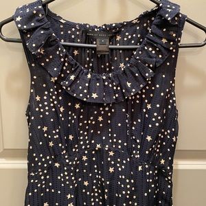 Marc by Marc Jacobs Silk Blend Navy Star Dress
